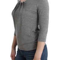 Gray 3/4 sleeves jumper top