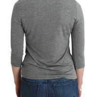 Gray 3/4 sleeves jumper top