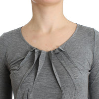 Gray 3/4 sleeves jumper top