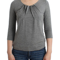 Gray 3/4 sleeves jumper top