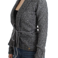 Gray wool knitted cardigan