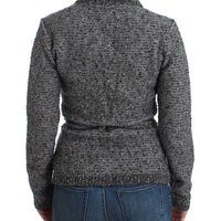 Gray wool knitted cardigan