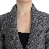 Gray wool knitted cardigan