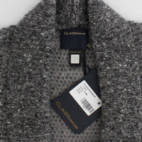 Gray wool knitted cardigan