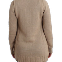 Beige knitted wool sweater