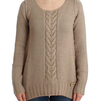 Beige knitted wool sweater