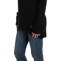 Black knitted wool sweater