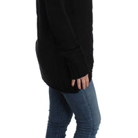 Black knitted wool sweater