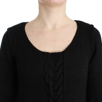 Black knitted wool sweater