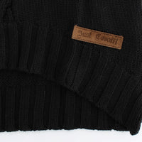 Black knitted wool sweater