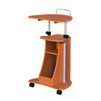 Techni Mobili Sit-to-Stand Rolling Adjustable Laptop Cart,  Storage, Woodgrain