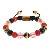 CZ Carnelian Agate 14K Gold 925 Bracelet