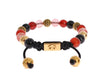 CZ Carnelian Agate 14K Gold 925 Bracelet