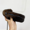 Natural Mink Fur Cell Phone Shoulder Bag 7"H x 4"W