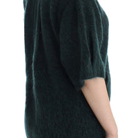 Green mohair knitted cardigan