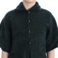 Green mohair knitted cardigan