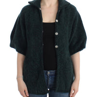 Green mohair knitted cardigan
