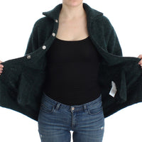 Green mohair knitted cardigan