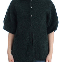 Green mohair knitted cardigan