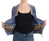 Blue velvet zipup sweater