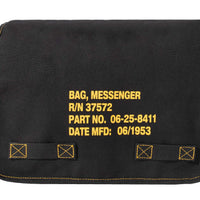 Heavyweight Canvas Classic Messenger Bag With Military Stencil