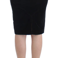 Black Corduroy Pencil Skirt