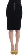 Black Corduroy Pencil Skirt