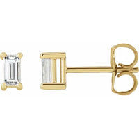 Baguette 14K Gold 1/5 CTW Natural Diamond Stud Earrings