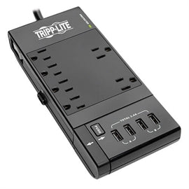 Tripp-Lite Surge Protector TLP66USBR 6-Outlet 6 feet Cord 1080 Joules 120V 60Hz NEMA 4xUSB Port Black