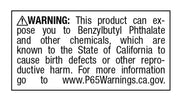 California Prop 65 Chemical Warning Labels