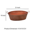 Oval Shape Hammered Copper Metal Tub with 2 Side Handles