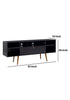 63 Inch TV Entertainment Media console with Drop Down Cabinet, Black, Brown