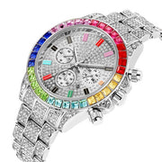 Bling Crystals Men's Quartz Watch - Silver