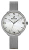 Westar Zing Crystal Accents Stainless Steel Mesh White Mother Of Pearl Dial Quartz 00128stn11 Women's Watch