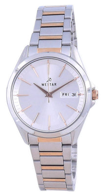 Westar Silver Dial Two Tone Stainless Steel Quartz 40212 Spn 607 Women's Watch