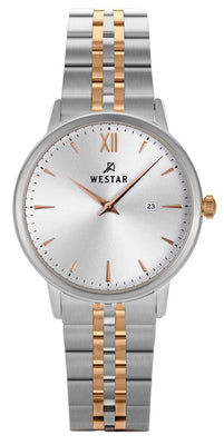 Westar Profile Two Tone Stainless Steel Silver Dial Quartz 40215spn607 Women's Watch