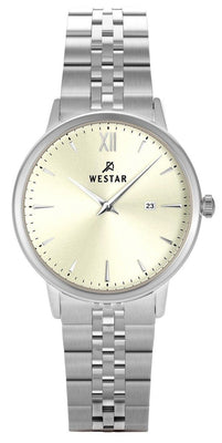 Westar Profile Stainless Steel Light Champagne Dial Quartz 40215stn102 Women's Watch