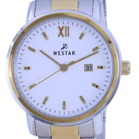 Westar White Dial Two Tone Stainless Steel Quartz 40245 Cbn 101 Women's Watch