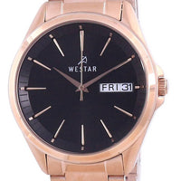 Westar Black Dial Rose Gold Tone Stainless Steel Quartz 50212 Ppn 603 Men's Watch