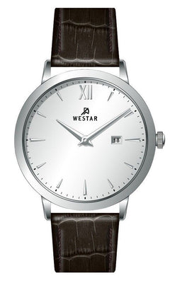 Westar Profile Leather Strap Silver Dial Quartz 50214stn127 Men's Watch
