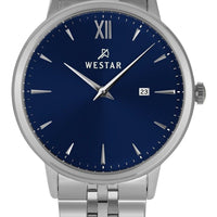 Westar Profile Stainless Steel Blue Dial Quartz 50215stn104 Men's Watch