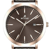 Westar Profile Leather Strap Brown Dial Quartz 50216ppn620 Men's Watch