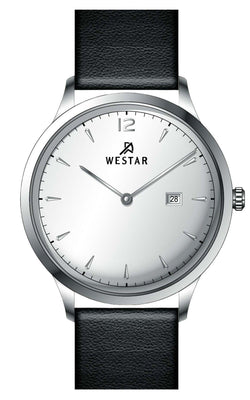 Westar Profile Leather Strap Silver Dial Quartz 50217stn107 Men's Watch