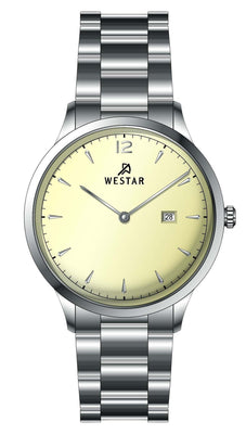 Westar Profile Stainless Steel Light Champagne Dial Quartz 50218stn102 Men's Watch