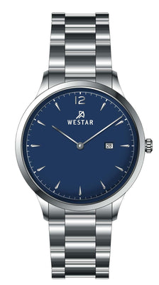 Westar Profile Stainless Steel Blue Dial Quartz 50218stn104 Men's Watch