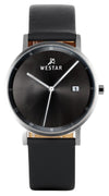 Westar Profile Leather Strap Black Dial Quartz 50221stn103 Men's Watch