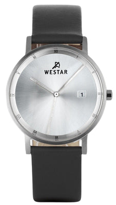 Westar Profile Leather Strap Silver Dial Quartz 50221stn107 Men's Watch