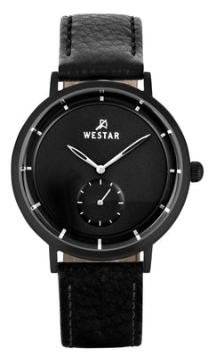 Westar Profile Leather Strap Black Dial Quartz 50246bbn103 Men's Watch