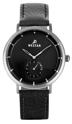 Westar Profile Leather Strap Black Dial Quartz 50246stn103 Men's Watch