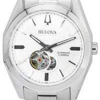 Bulova Surveyor Expansion Open Heart Silver Dial Automatic 96a274 Men's Watch